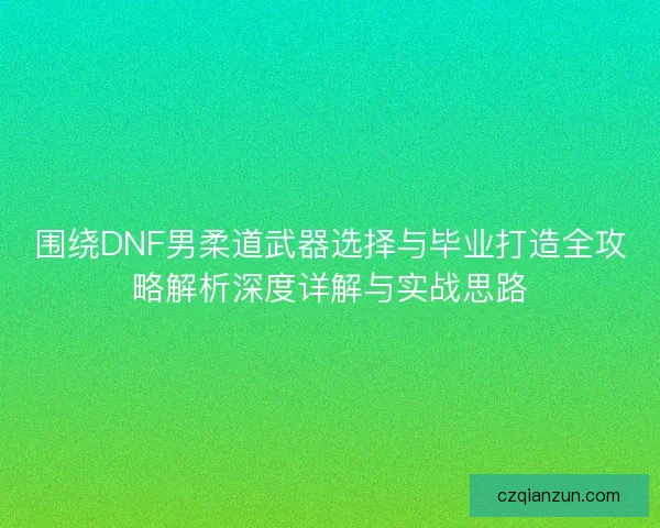 围绕DNF男柔道武器选择与毕业打造全攻略解析深度详解与实战思路